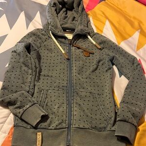 Naketano Gray Hoodie with Pattern